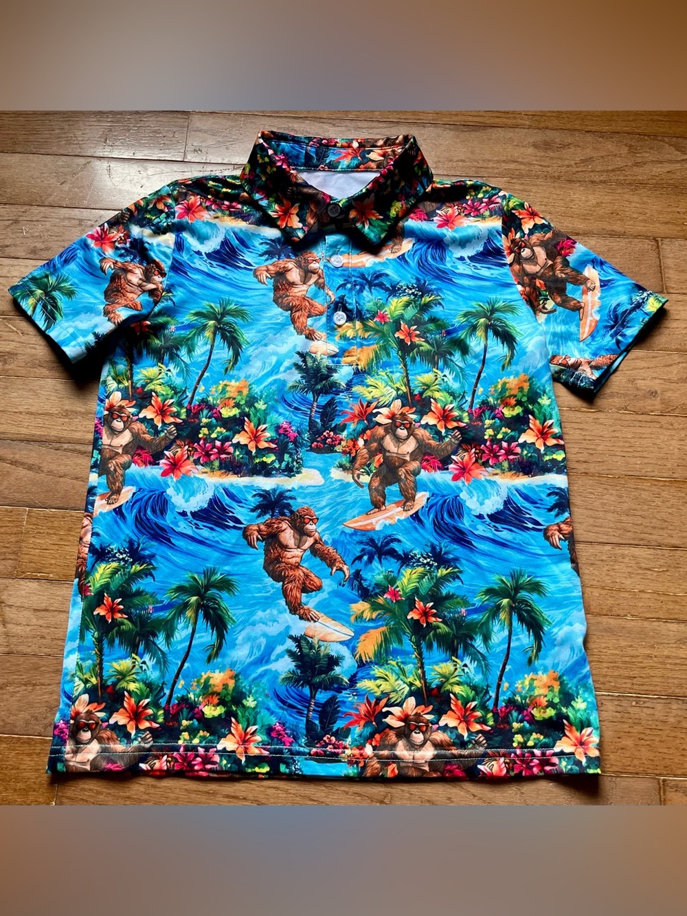 Boys Gorillas Surfing Polo Shirt Size